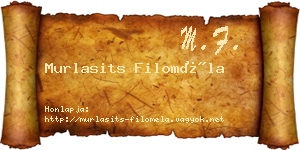 Murlasits Filoméla névjegykártya